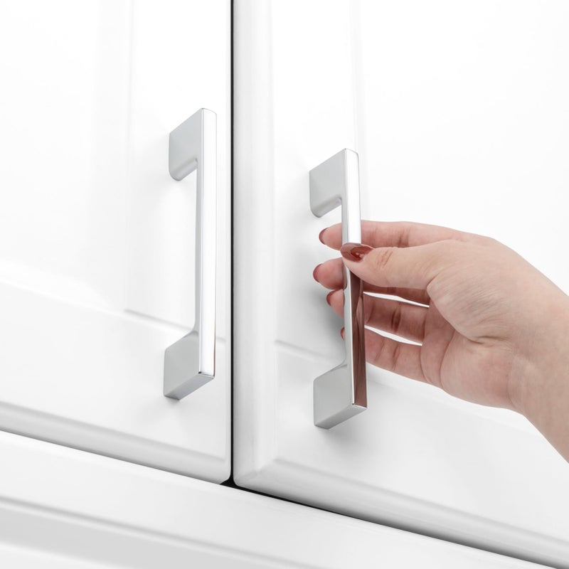 KOOFIZO 10 Pack 3-3/4 Inch Polished Chrome Kitchen Cabinet Pulls Chrome Cabinet Handles Chrome Cabinet Hardware for Kitchen Cabinets Drawer P01 Dresser Cupboard Bedroom Bathroom - Image 4